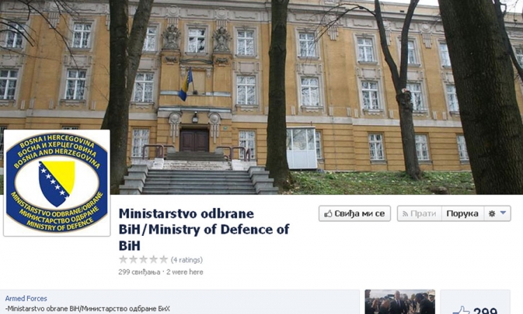 Ministarstvo odbrane BiH otvorilo Fejsbuk profil