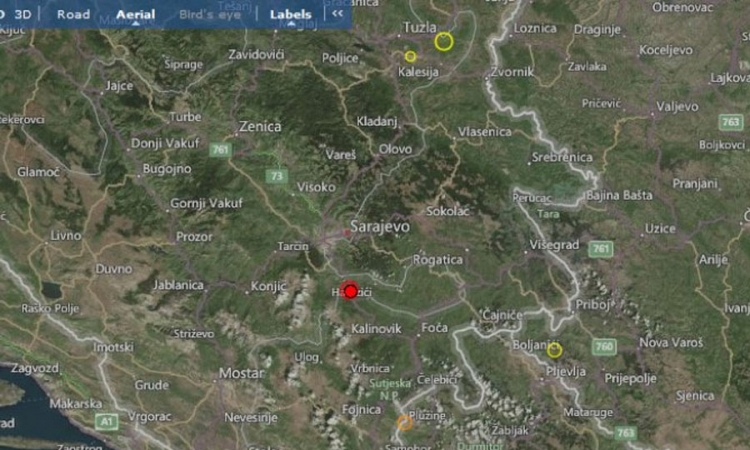 U samo sat vremena dva jača zemljotresa zabilježena u blizini Sarajeva