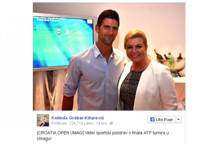 Kolinda se slikala sa Novakom, pa se pohvalila na Facebooku