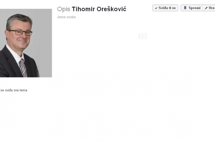 Ugašena zvanična stranica Oreškovića na Fejsbuku