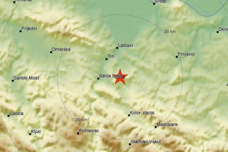 Zemljotres u Banjaluci, zgrade se ljuljale, građani uznemireni