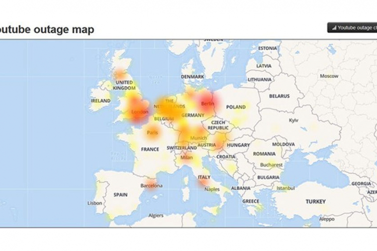 Youtube pao u mnogim zemljama Evrope