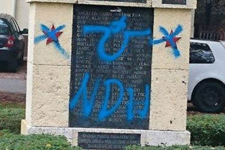 Još jedan spomenik u Zagrebu oskrnavljen ustaškim simbolima