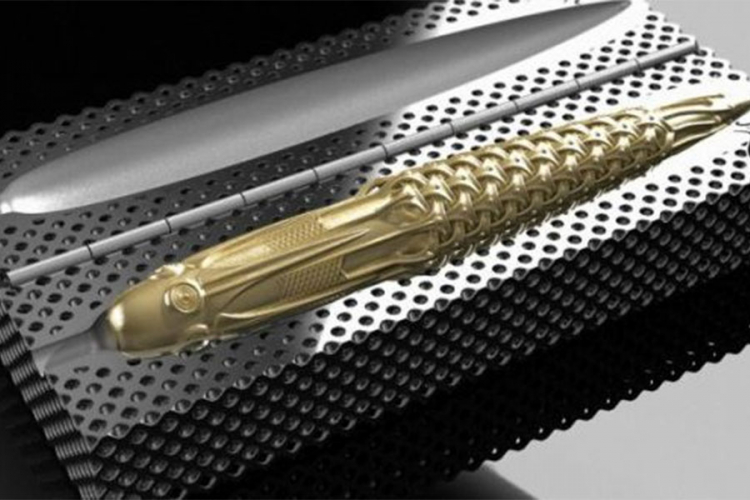 3D štampana olovka od čistog zlata