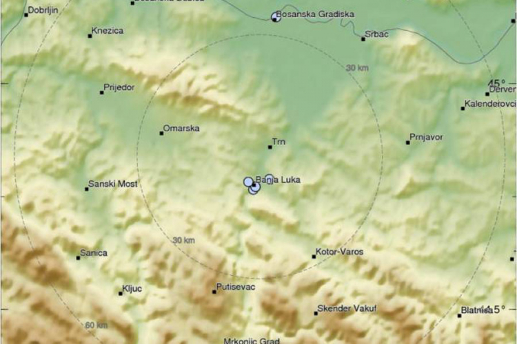 Slabiji zemljotres potresao Banjaluku