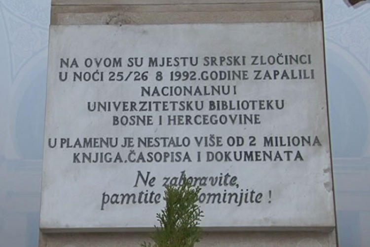 Natpis "Srpski zločinci" biće uklonjen sa sarajevske Vijećnice?