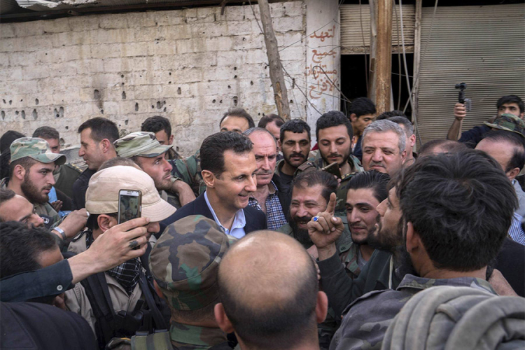 Objavljen video snimak Asada sa vojnicima u Istočnoj Guti