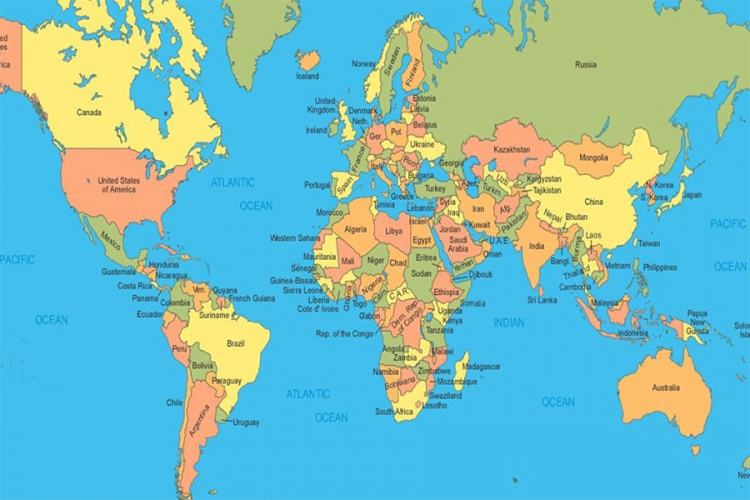 Mapa svih zemalja kojima je Velika Britanija objavila rat