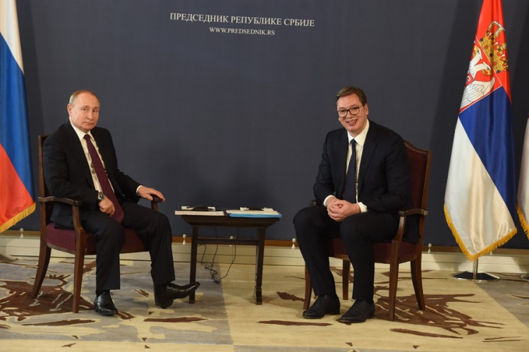 Počeo sastanak Putina i Vučića u Palati Srbija