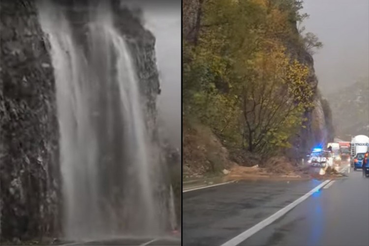 Nevrijeme širom BiH Poplavljeni putevi klizište na putu Jablanica