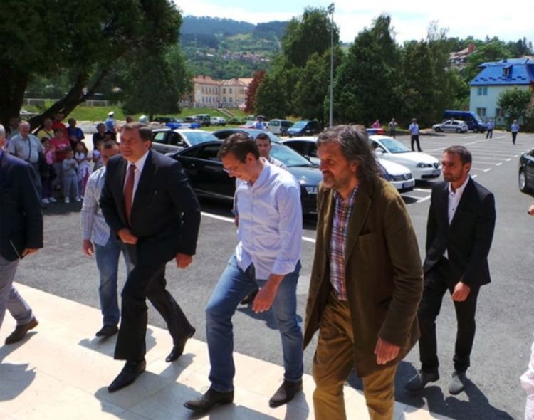 Dodik i Kusturica dočekali Vučića u Andrićgradu