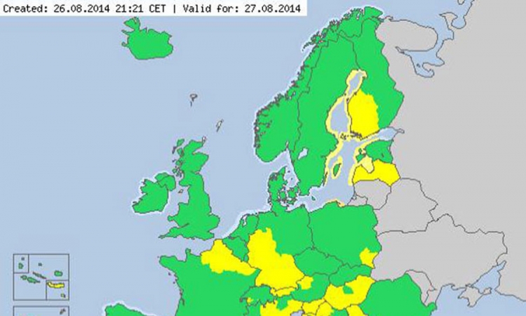 Žuti meteoalarm za sjeverni i sjeverozapadni dio RS 