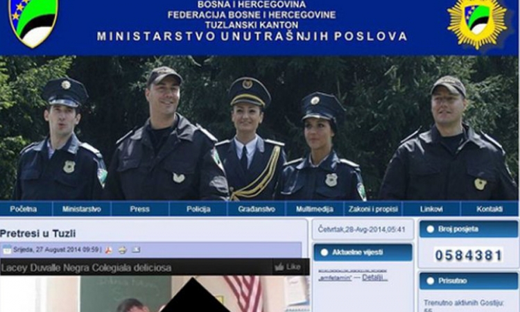 Hakovana veb stranica MUP-a TK, postavljena pornografija