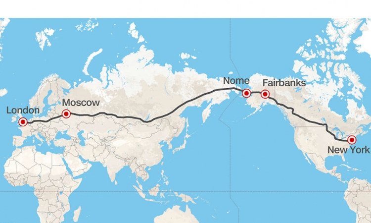 Ideja - autoput London - Moskva - Njujork