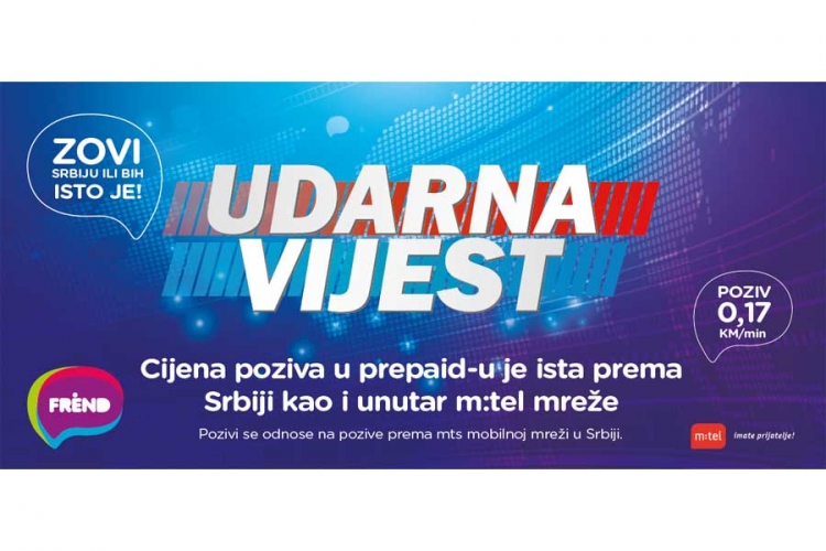 M:tel Frend: Pozivi prema Srbiji isti kao unutar BiH
