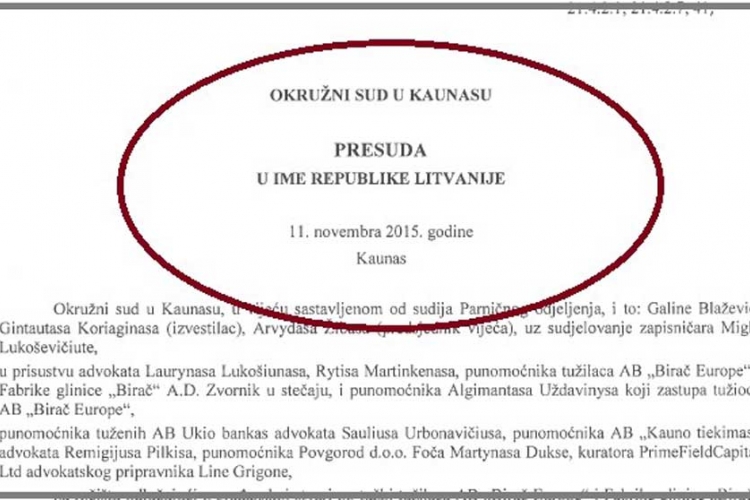 Sud iz Litvanije odbio tužbu FG Birač za 21 ugovor