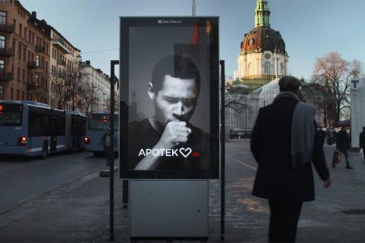 Bilbord u Stokholmu kašlje ako se pored njega puše cigarete