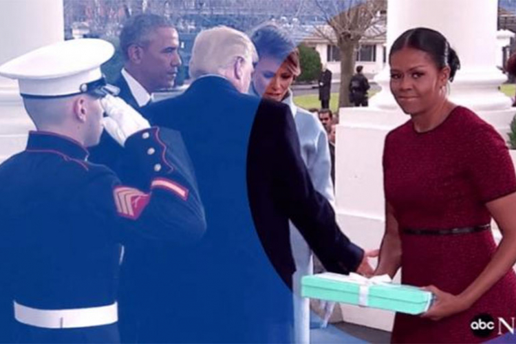 Izraz lica Mišel Obame kad joj je Melanija dala poklon obišao svijet