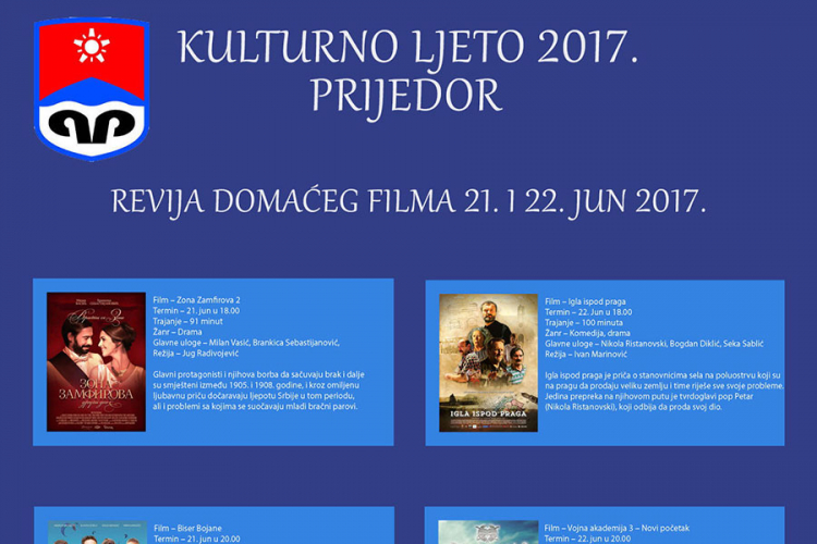 U Prijedoru sutra počinje revija domaćeg filma