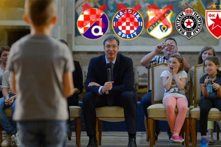 Vučić poručio hrvatskom dječaku: Navijaj za Zvezdu ili Partizan, a ne za male klubove