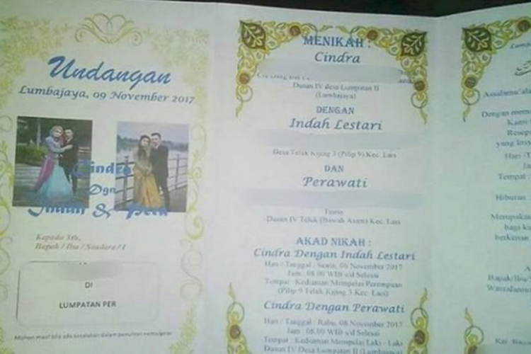 Indonežanin se istovremeno ženi sa dvije žene