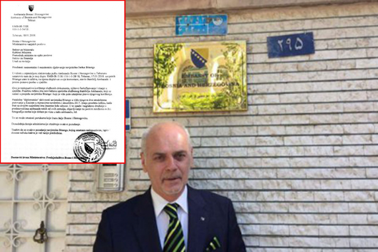 "Nezavisne" saznaju: Crnadak naložio vraćanje Bitange u BiH zbog afere u Ambasadi u Teheranu