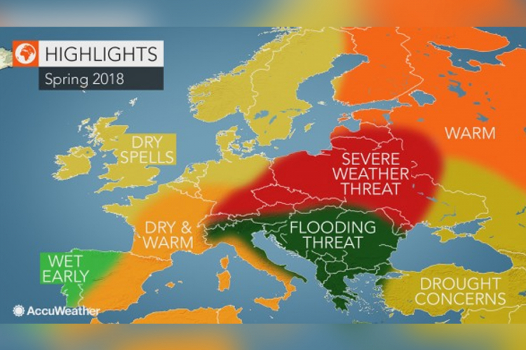 AccuWeather objavio prognozu za proljeće, najavili jake oluje i poplave na Balkanu