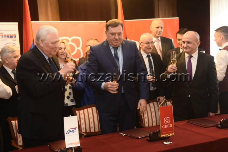 Dodik, Pavić i Đokić potpisali Sporazum o predizbornoj i postizbornoj saradnji