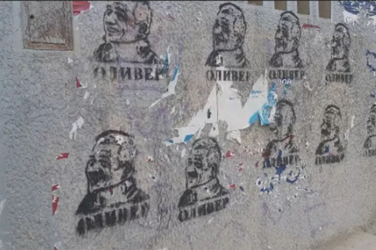 Grafiti sa likom Olivera Ivanovića širom Srbije i KiM