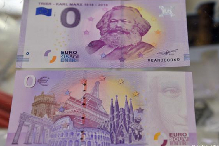 Novčanica od "nula" evra sa likom Marksa potpuni hit