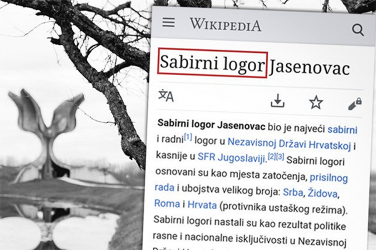 Hrvatska Wikipedija dotakla dno novim člankom o Jasenovcu