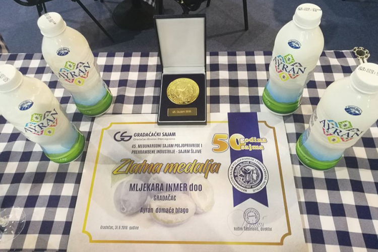Domaćoj mljekari Inmer dvije Zlatne medalje za kvalitet proizvoda