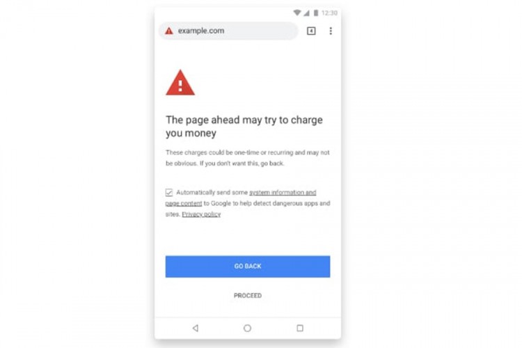 Chrome 71: Poruke upozorenja ako sajt koristi sumnjive taktike naplate
