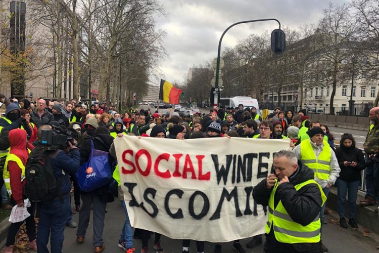 Protest "Žutih prsluka" u Belgiji: Sukob policije i demonstranata u Briselu