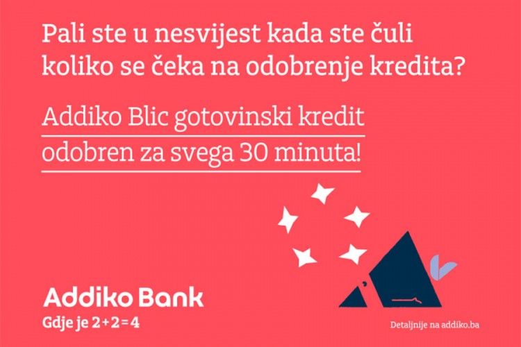 Addiko Blic gotovinski kredit - odobren za svega 30 minuta