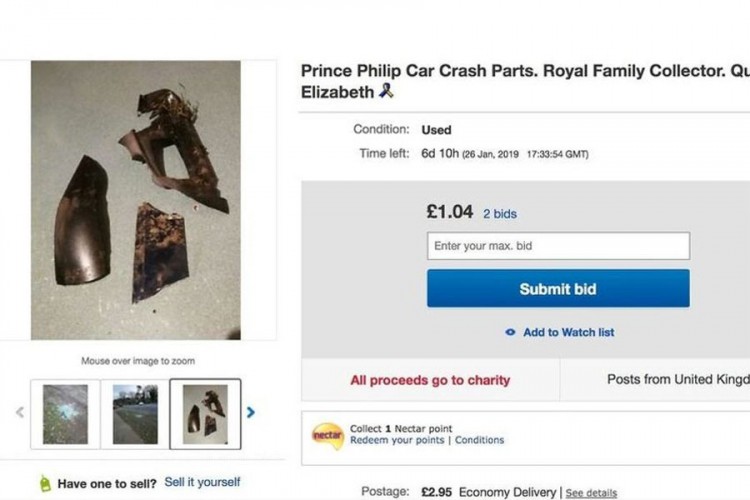 Na eBayu prodaju dijelove auta u kojem je princ Filip doživio sudar