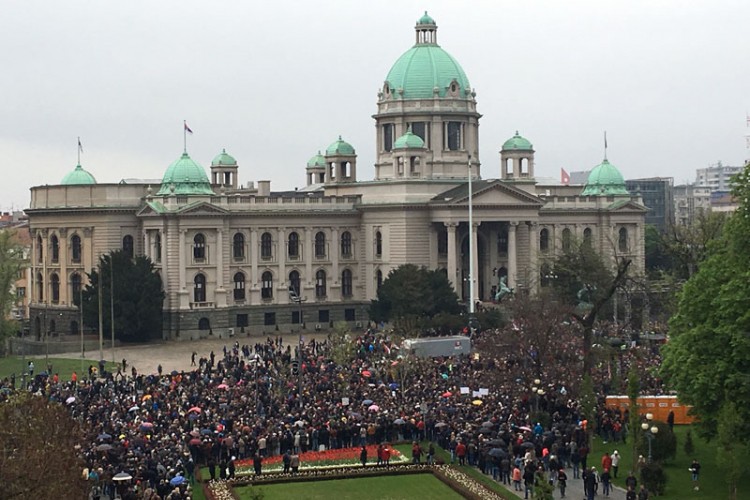 Počeo protest opozicije u Beogradu