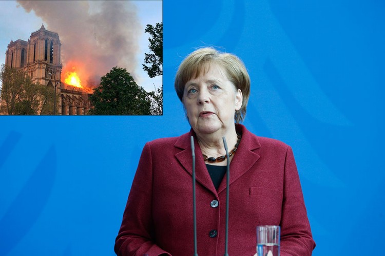 Merkel obećala pomoć u obnovi katedrale Notr Dam