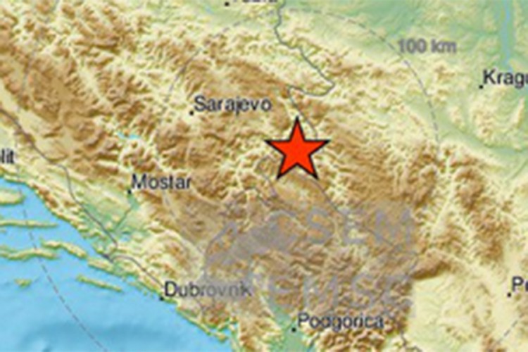 Još jedan snažan zemljotres na granici BiH i Crne Gore