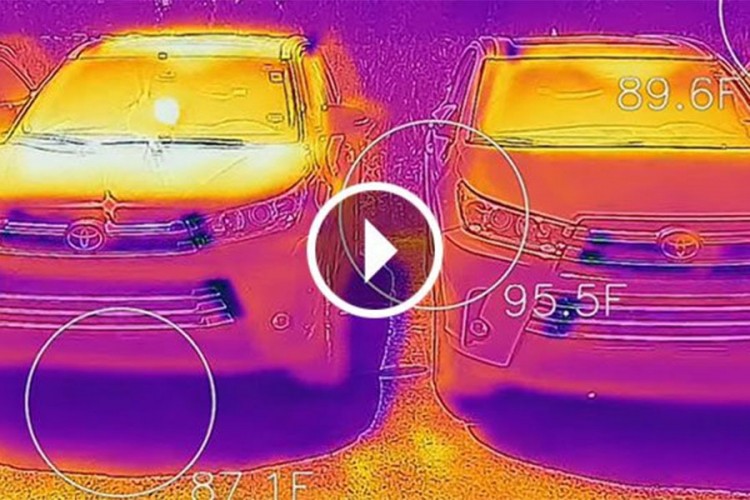 Termalna kamera pokazala koliko se ugriju crni automobili