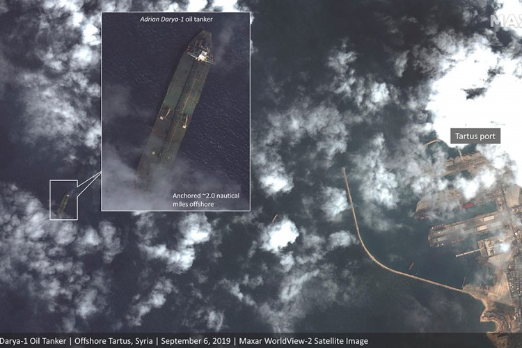 Satelitski snimak pokazuje da iranski tanker plovi za Siriju