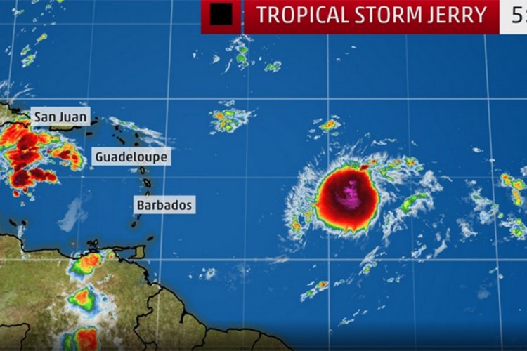 Tropska oluja "Džeri" iznad Atlantika