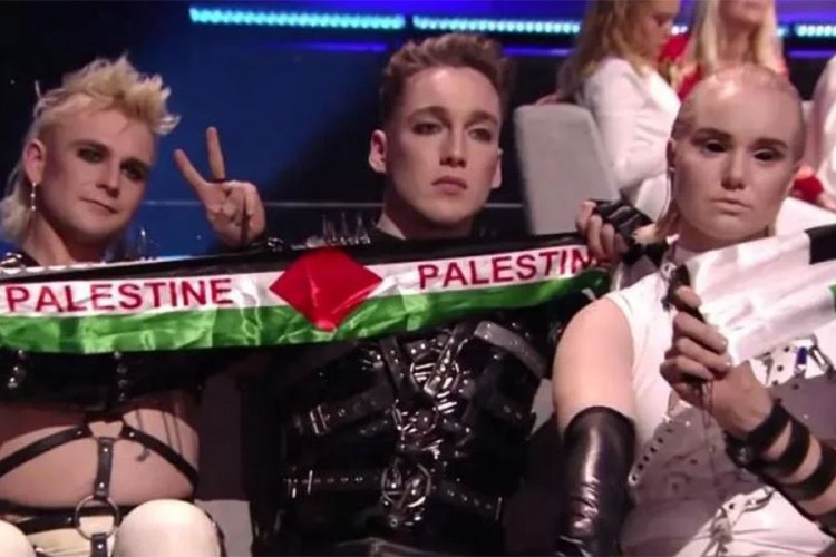 Islandska televizija kažnjena zbog zastave Palestine na Evroviziji