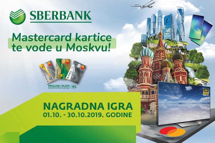 Uz Sberbank Banjaluka i Mastercard® osvojite putovanje u Moskvu