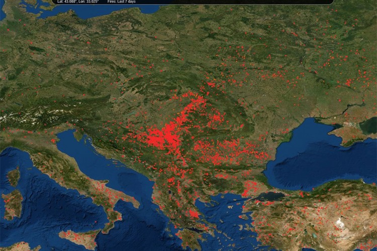 NASA zabilježila hiljade požara u Vojvodini