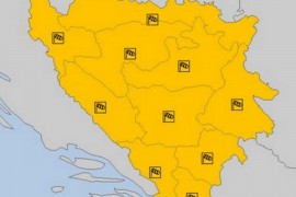 Narandžasti meteoalarm za područje cijele BiH