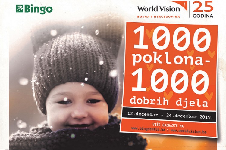 World Vision BiH i Bingo podijeliće 1.000 paketića djeci