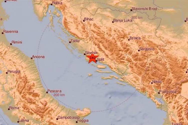 Zemljotres kod Splita