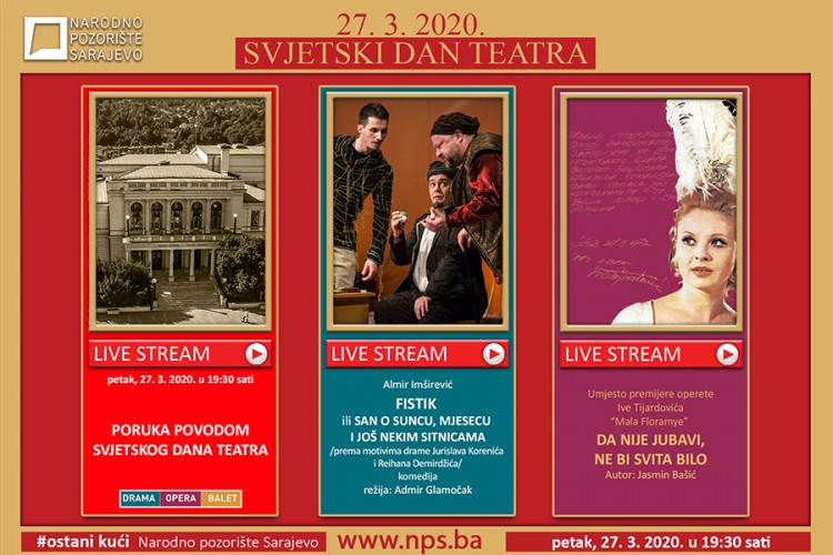 Narodno pozorište Sarajevo i online program za Svjetski dan pozorišta