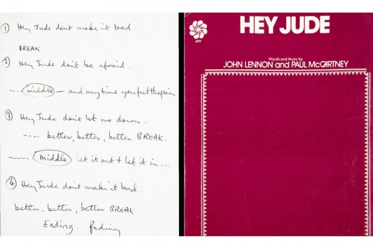 Bilješke Bitlsa za pjesmu "Hej Džud" prodate za skoro milion dolara
